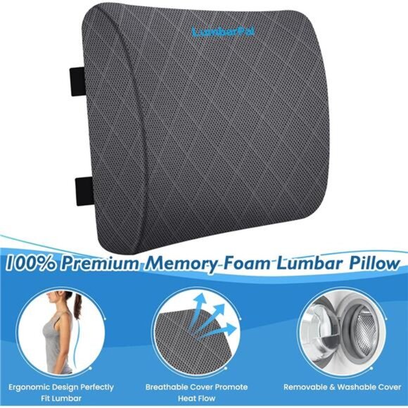 Lumbar Support Pillow for Office Chair Back Support Lumbar Pillow for Car - Picture 3 of 7